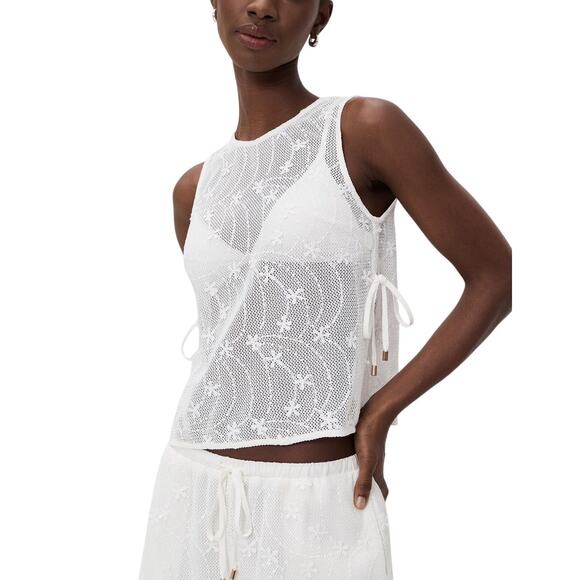 MINKPINK Tops - Minkpink Lace White Sundara Tank Top Size M